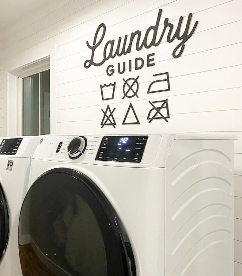 Laundry Guide Wood Wall Sign-CarpenterFarmhouse