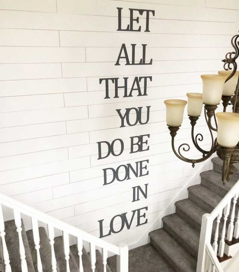 Let All That You Do Be Done In Love Wood Sign-CarpenterFarmhouse
