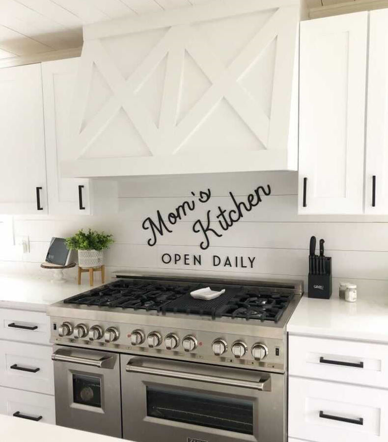 Mom's Kitchen Open Daily Wooden Sign-CarpenterFarmhouse