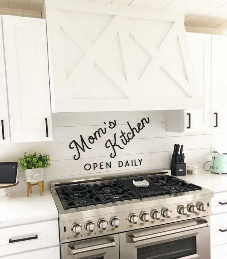 Mom's Kitchen Open Daily Wooden Sign-CarpenterFarmhouse