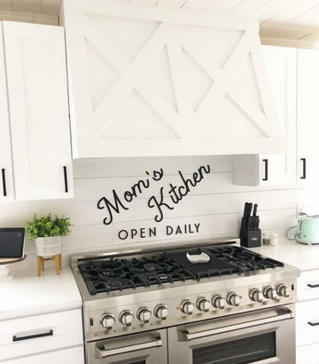 Mom's Kitchen Open Daily Wooden Sign-CarpenterFarmhouse