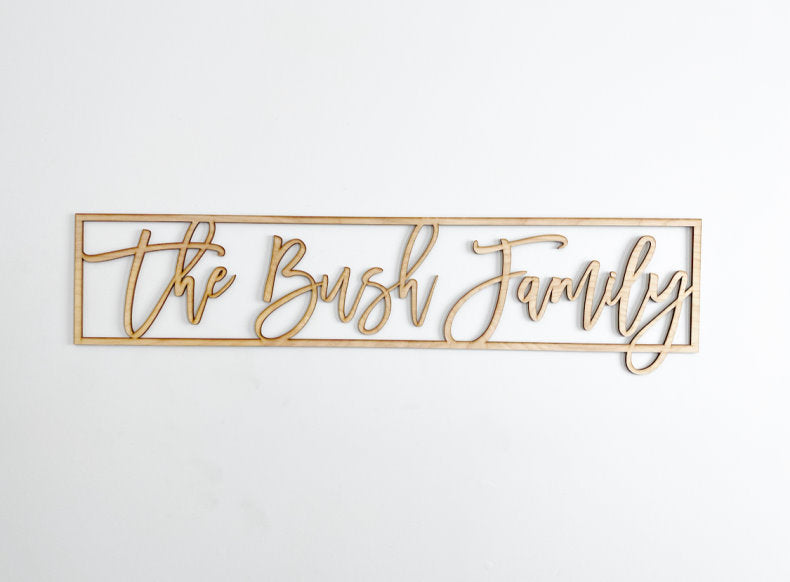 Custom Last Name Framed Wood Sign-CarpenterFarmhouse