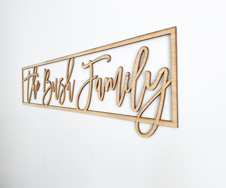 Custom Last Name Framed Wood Sign-CarpenterFarmhouse