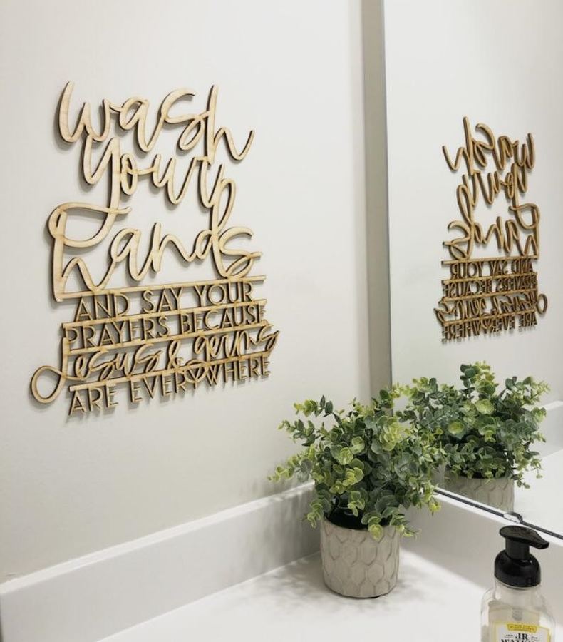 Wash Your Hands And Say Your Prayers Because Jesus & Germs Are Everywhere Sign-CarpenterFarmhouse
