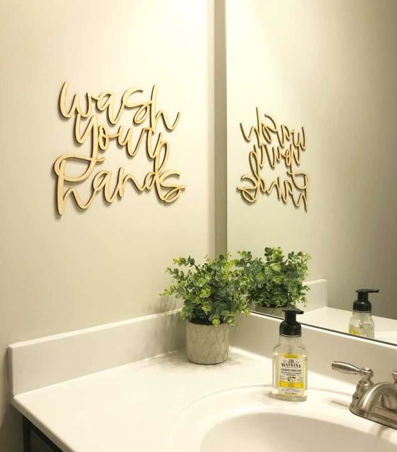 Wash Your Hands Wood Sign-CarpenterFarmhouse